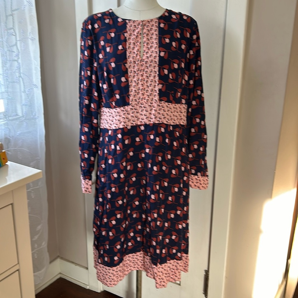 Boden multi print midi dress sz12 only worn once- excellent condition